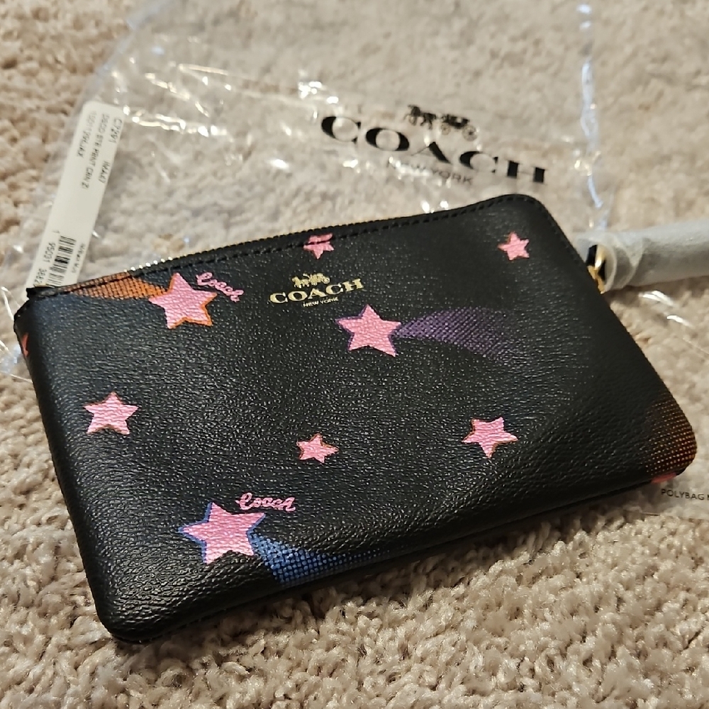 NWT Coach Disco Star Corner Zip Wristlet